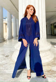 Patched abaya in blue