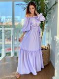 Lavender Off-The-Shoulder Dress