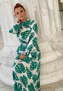 Tropical Leaf printed dress