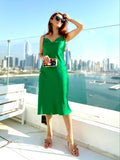 Slip Dress in Emerald Green
