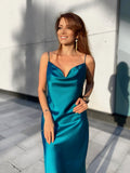 Slip Dress In Turquoise