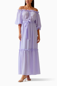 Lavender Off-The-Shoulder Dress